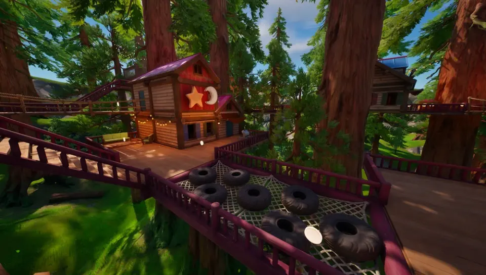 A treehouse scene from Murder Mystery Chapter 7 in Fortnite